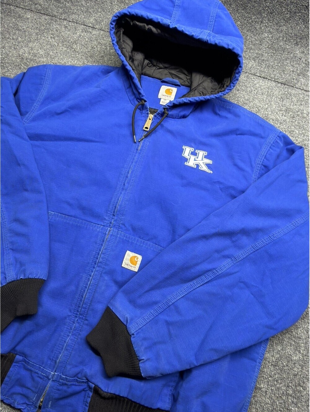 Vintage Carhartt Kentucky Wildcats UK Blue Hooded Ripatop Jacket Men’s Size 2XL